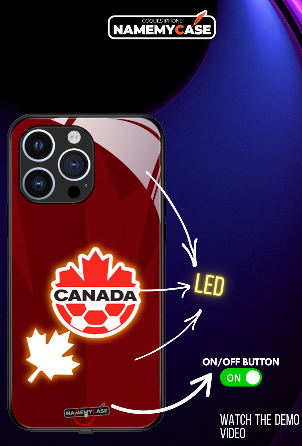 LED Leuchtendes iPhone Case - Omerta Pink