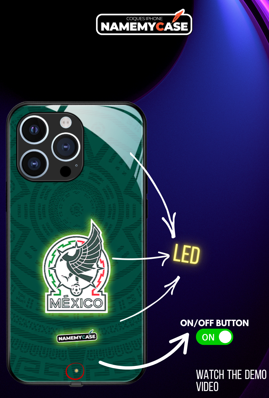 LED Leuchtendes iPhone Case - Omerta Pink