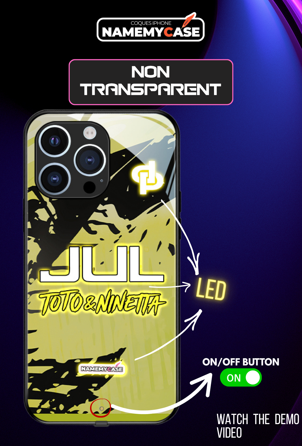 LED Leuchtendes iPhone Case - JUL Gelb