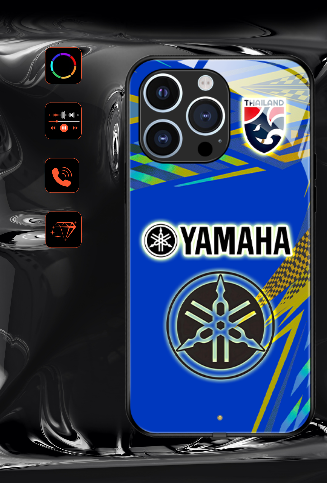 LED Leuchtendes iPhone Case - Yamaha Blau