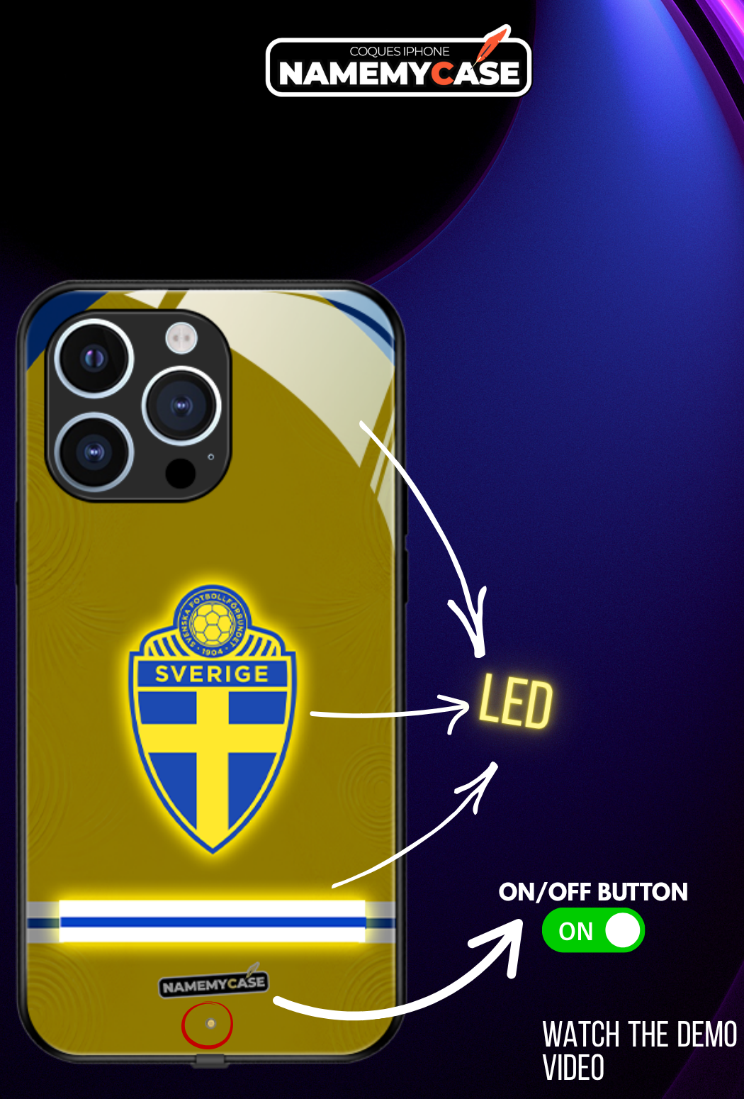 LED Leuchtendes iPhone Case - Omerta Pink