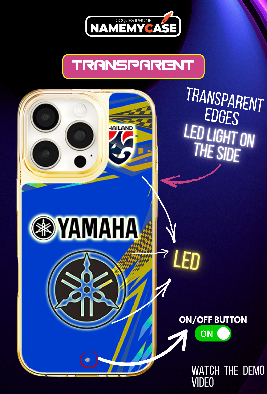 LED Leuchtendes iPhone Case - Yamaha Blau