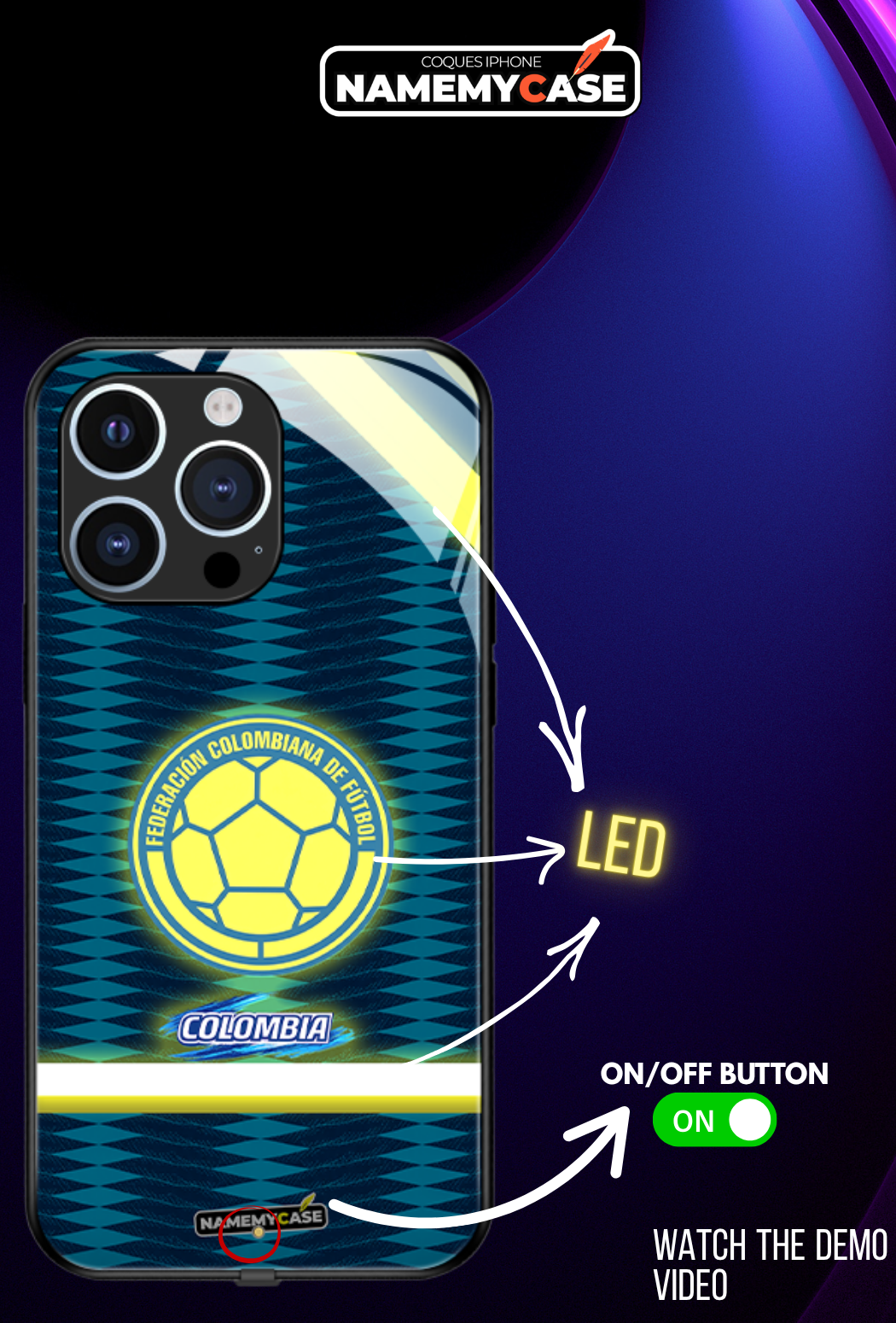 LED Leuchtendes iPhone Case - Omerta Pink