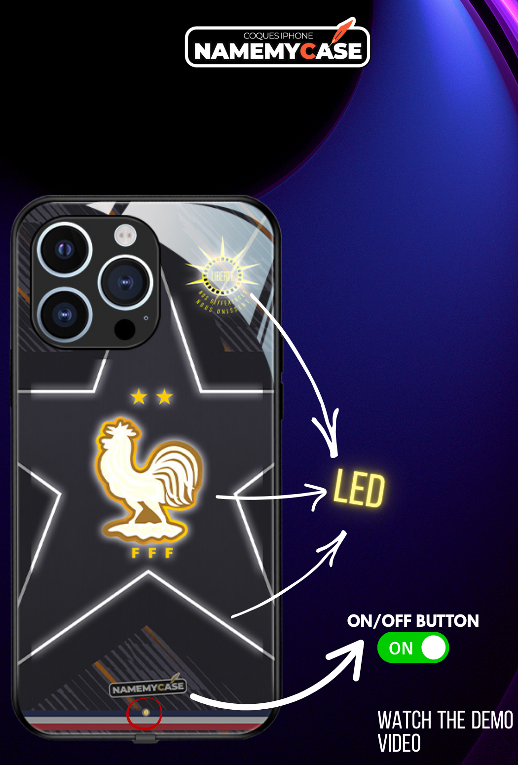 LED Leuchtendes iPhone Case - Omerta Pink