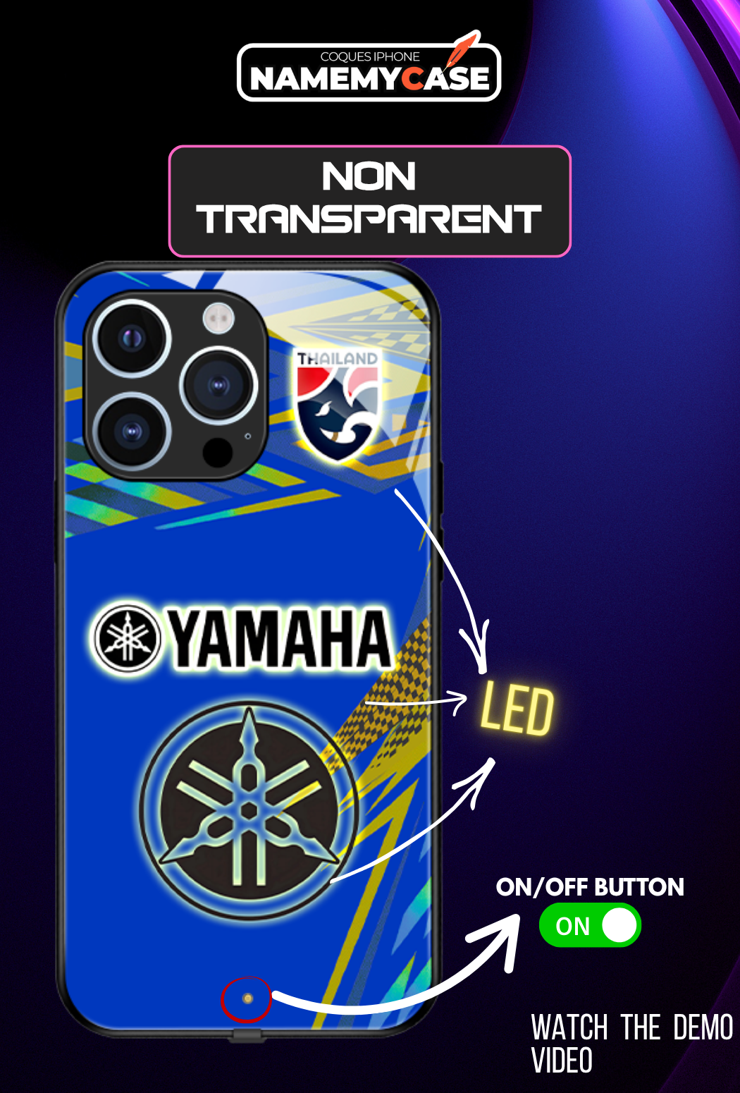 LED Leuchtendes iPhone Case - Yamaha Blau