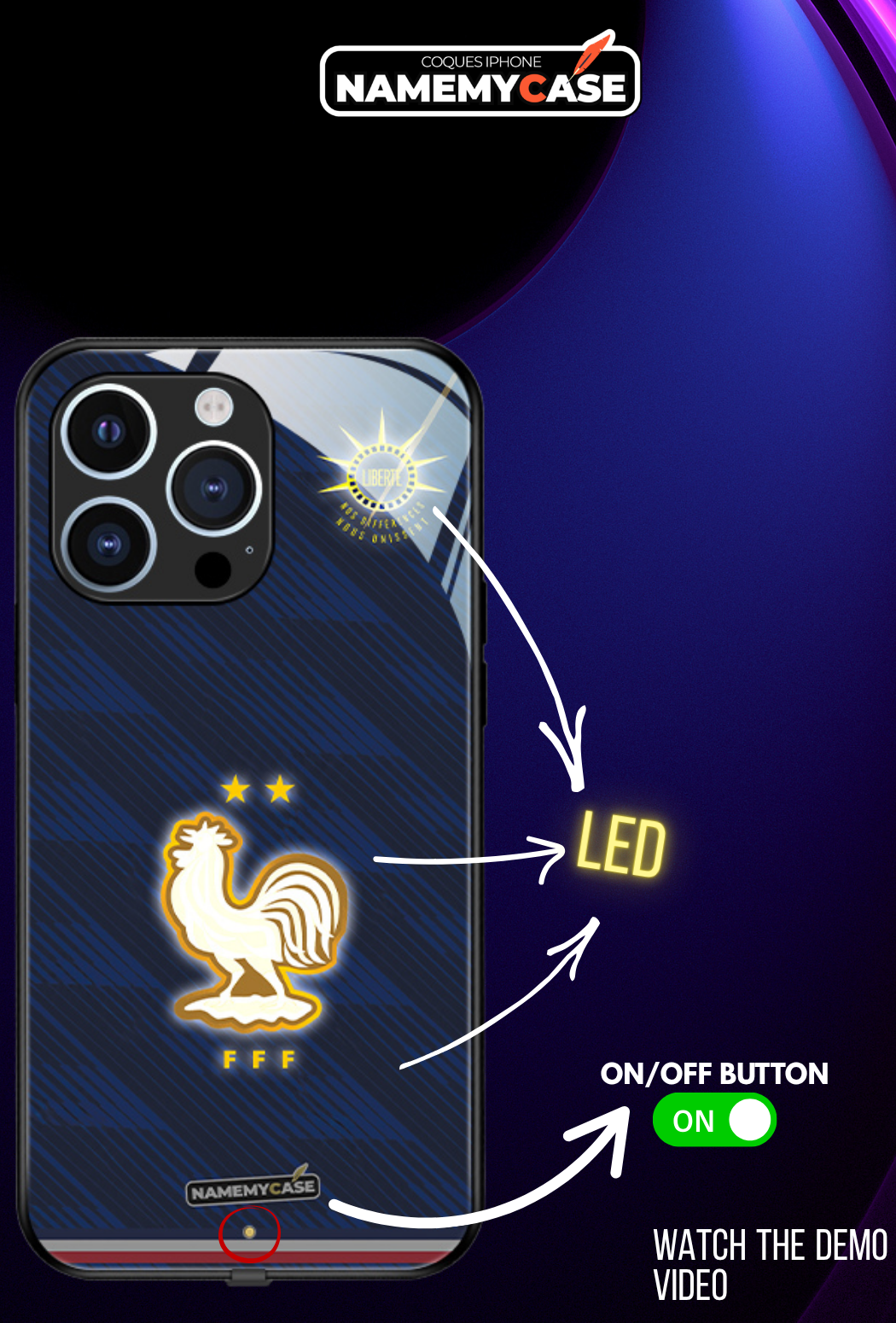 LED Leuchtendes iPhone Case - Omerta Pink