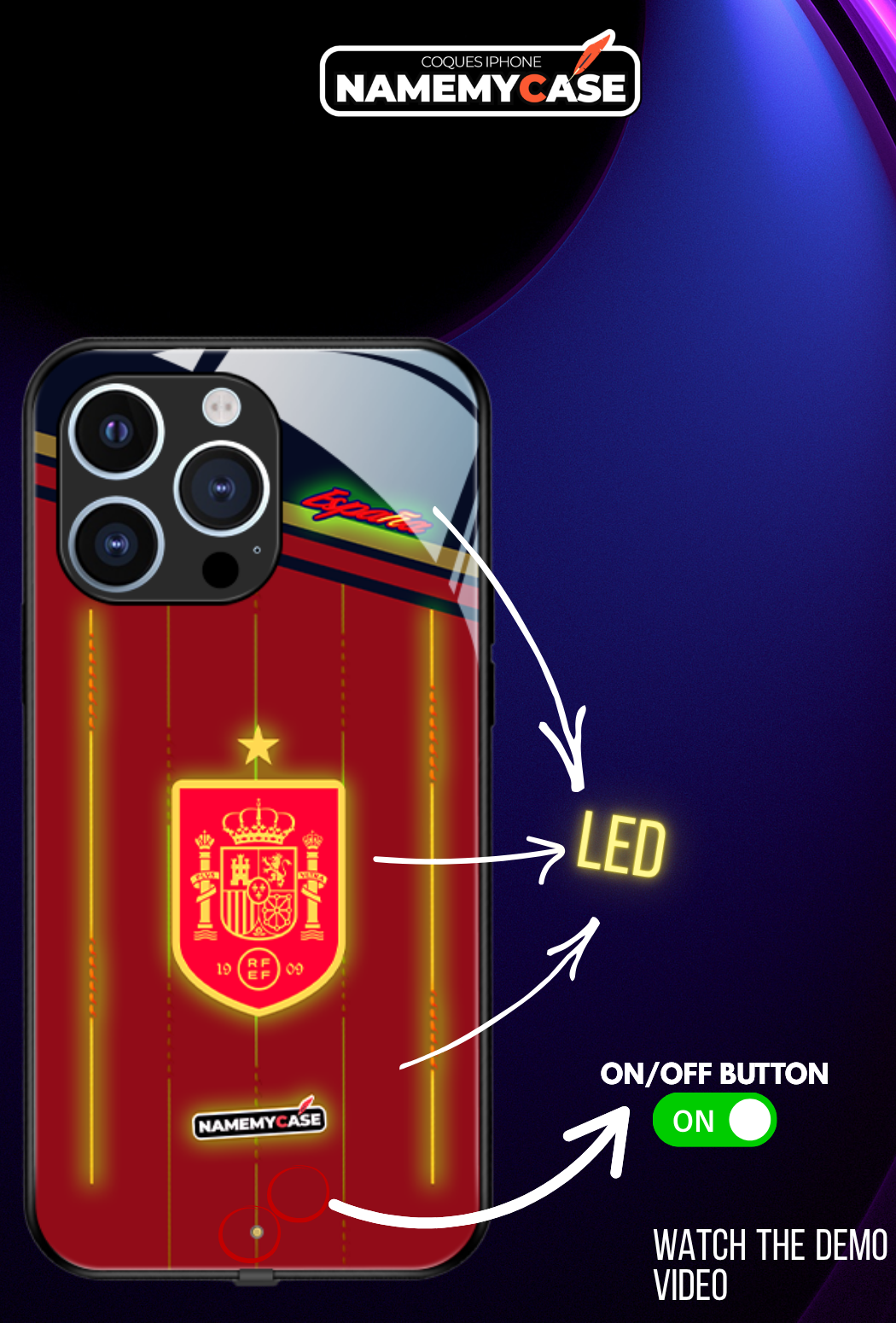 LED Leuchtendes iPhone Case - Omerta Pink