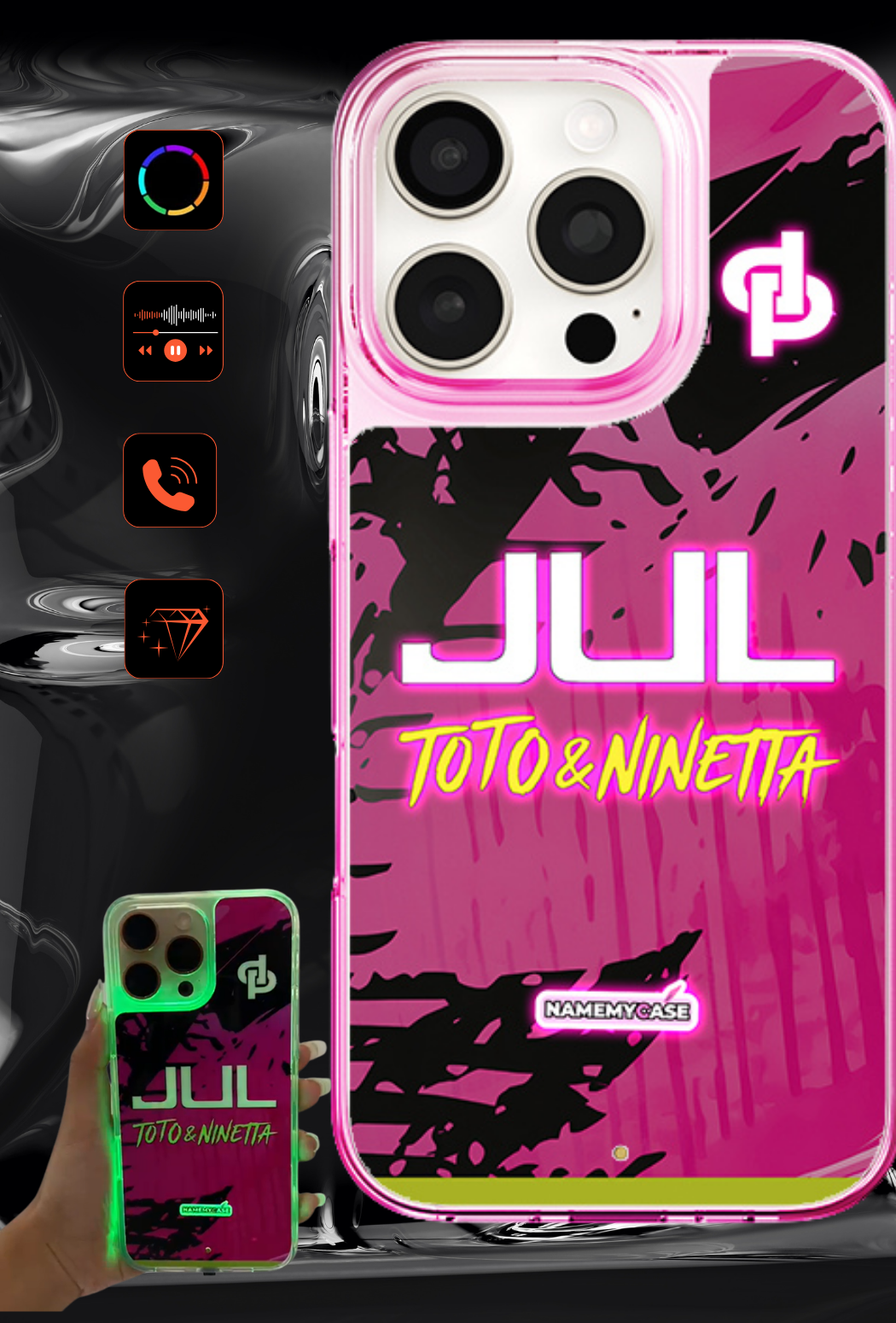 LED Leuchtendes iPhone Case - JUL Pink