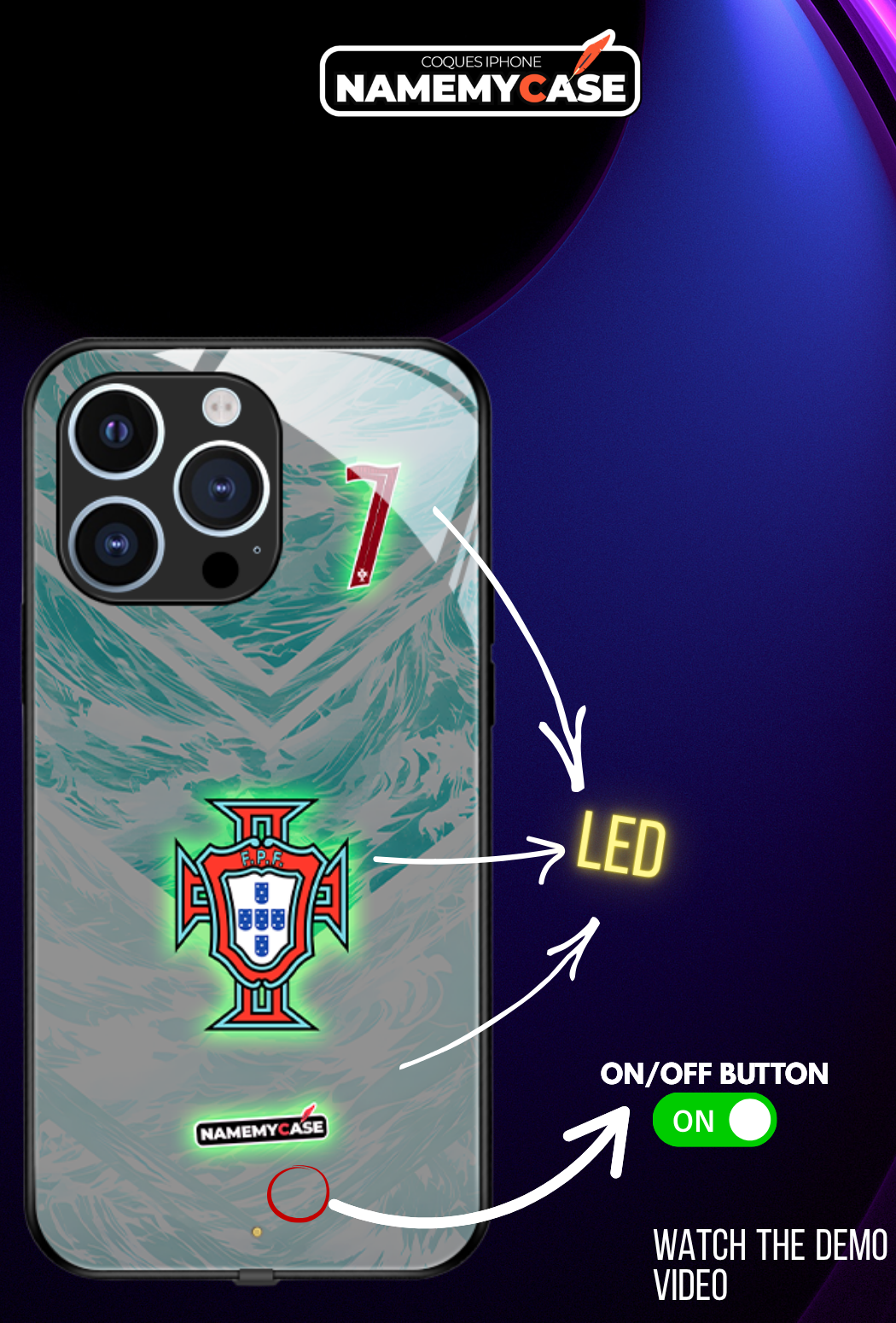 LED Leuchtendes iPhone Case - Omerta Pink