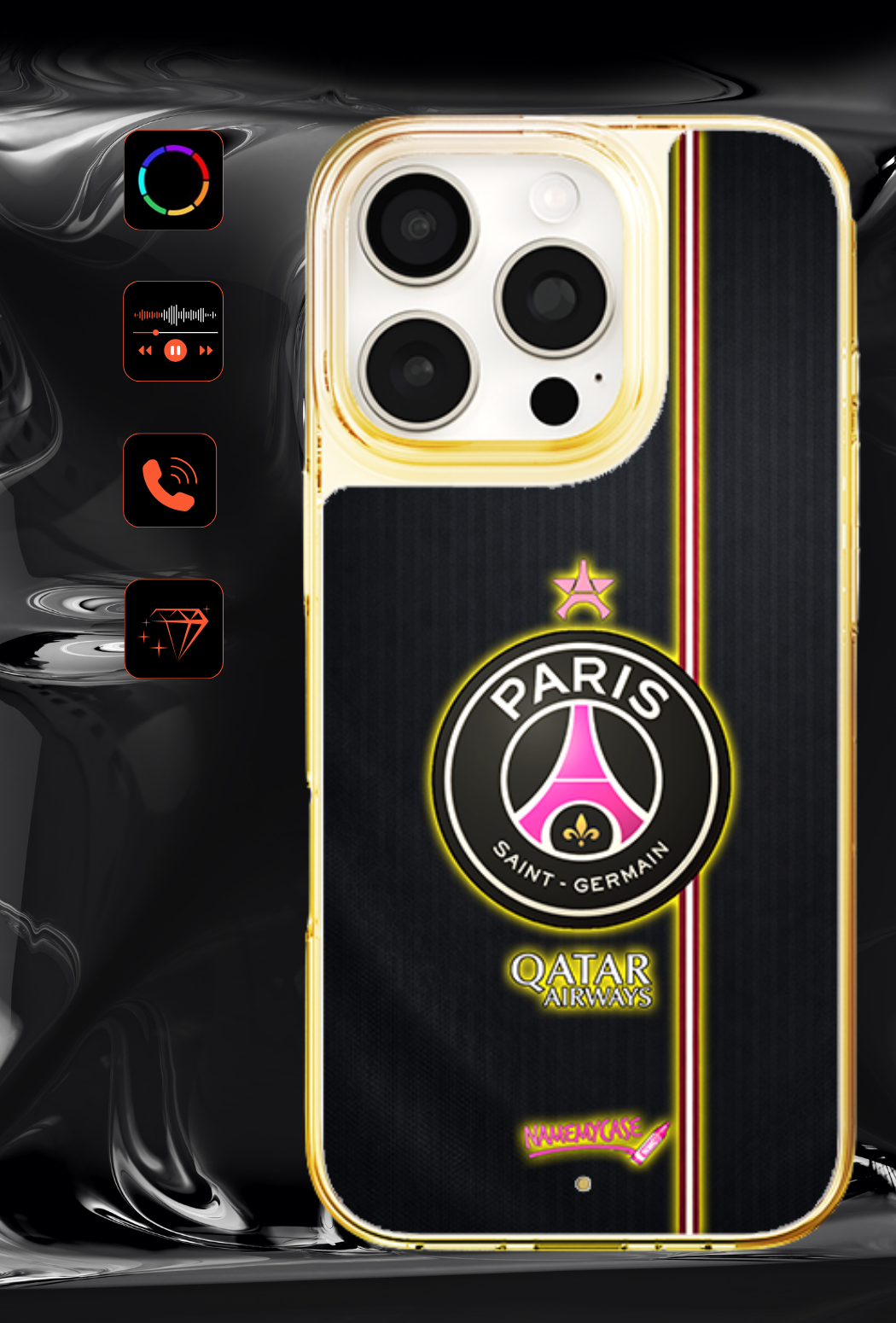 LED Leuchtendes iPhone Case - PSG Pink