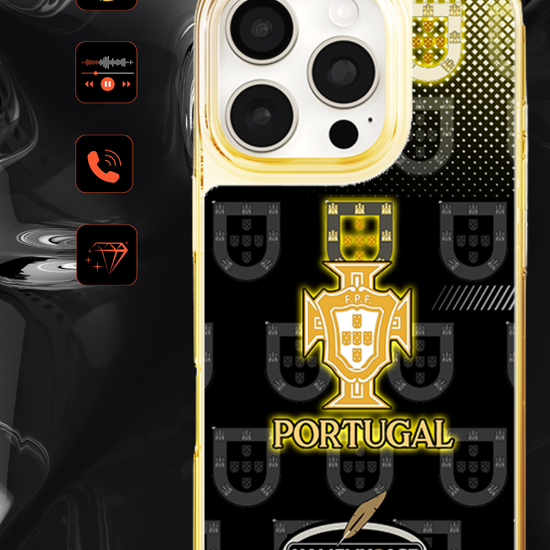LED Leuchtendes iPhone Case - Portugal Schwarz