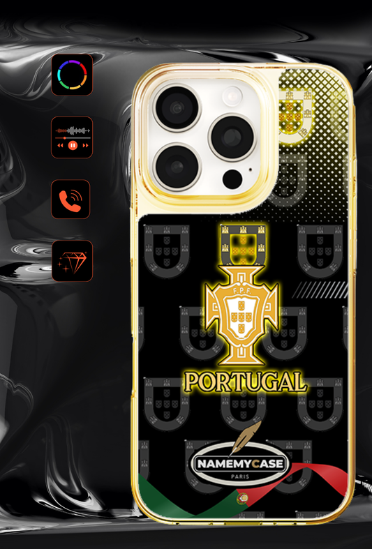 LED Leuchtendes iPhone Case - Portugal Schwarz