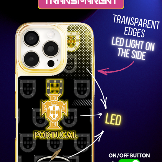 LED Leuchtendes iPhone Case - Portugal Schwarz