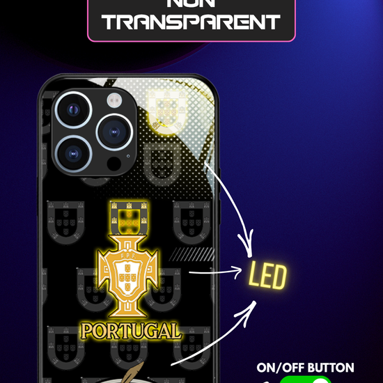LED Leuchtendes iPhone Case - Portugal Schwarz