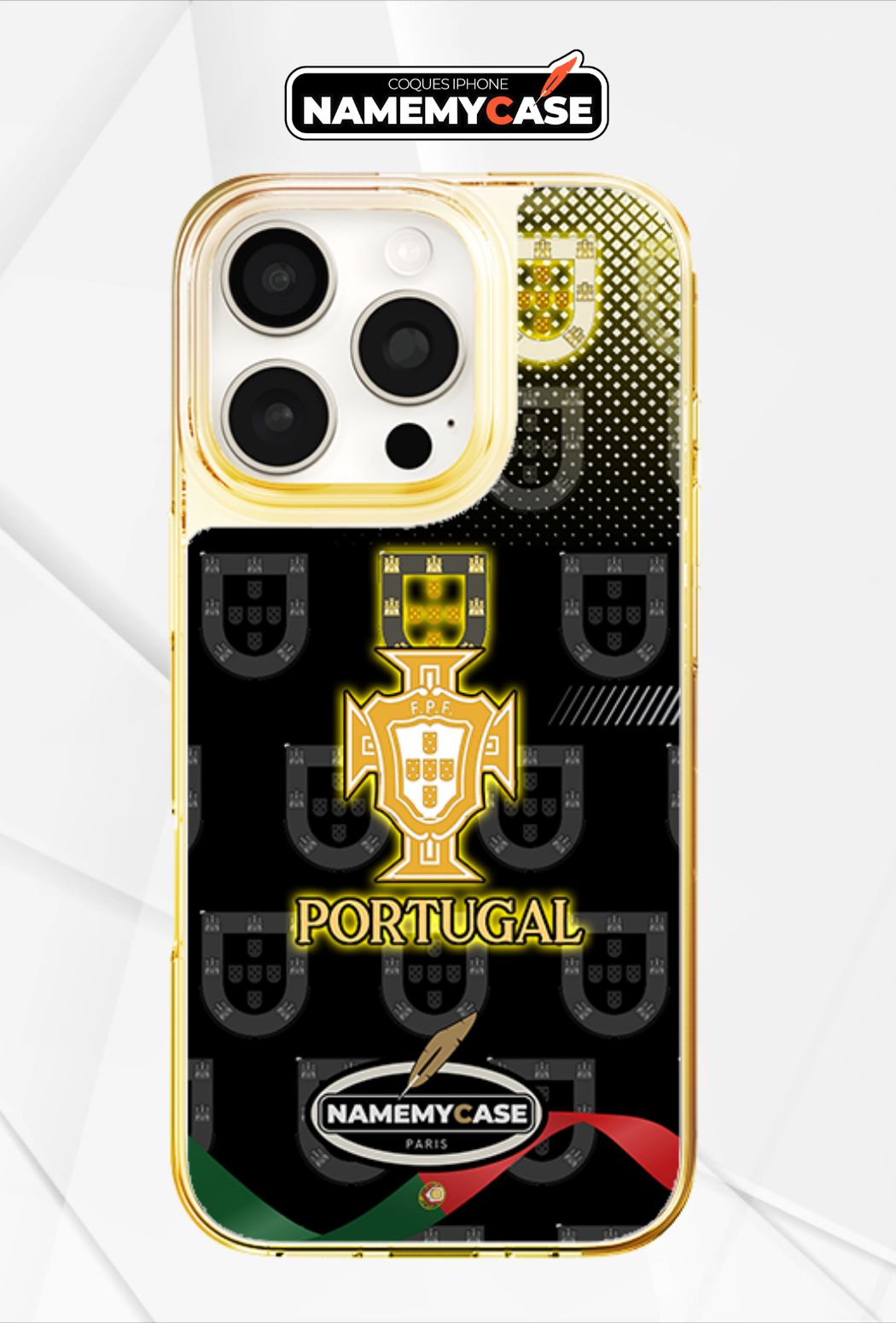 LED Leuchtendes iPhone Case - Portugal Schwarz