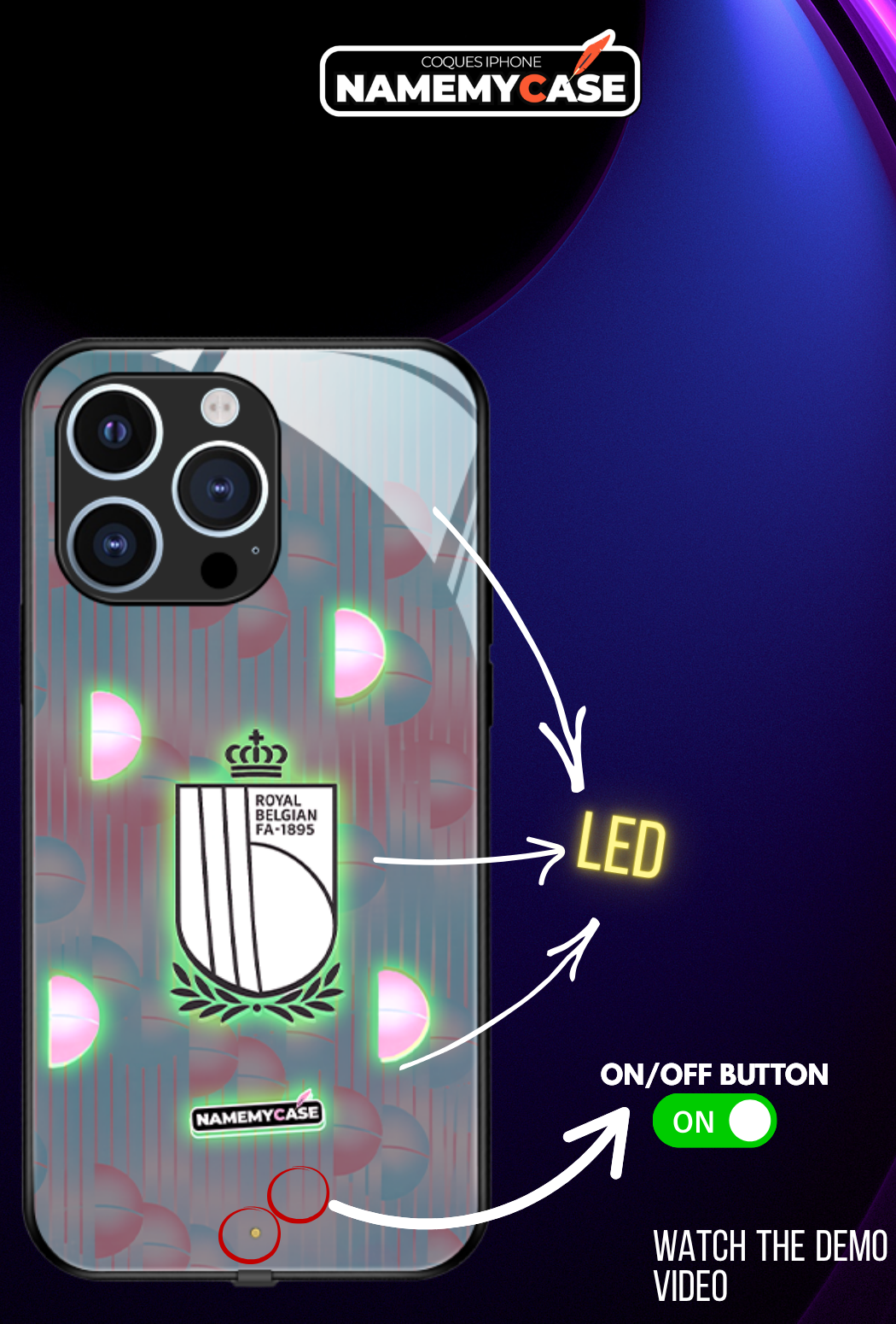 LED Leuchtendes iPhone Case - Omerta Pink