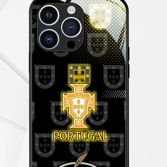 LED Leuchtendes iPhone Case - Portugal Schwarz