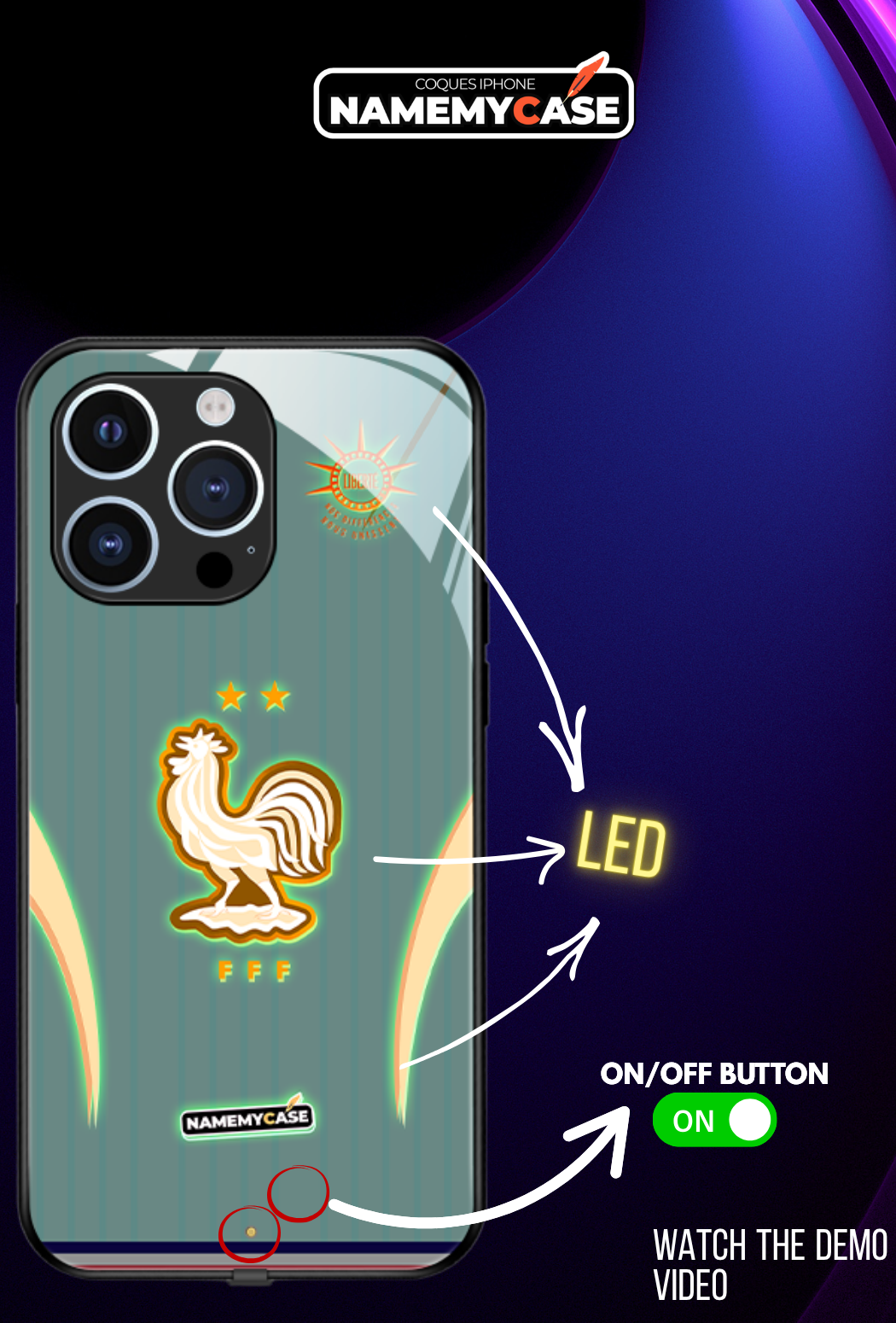 LED Leuchtendes iPhone Case - Omerta Pink