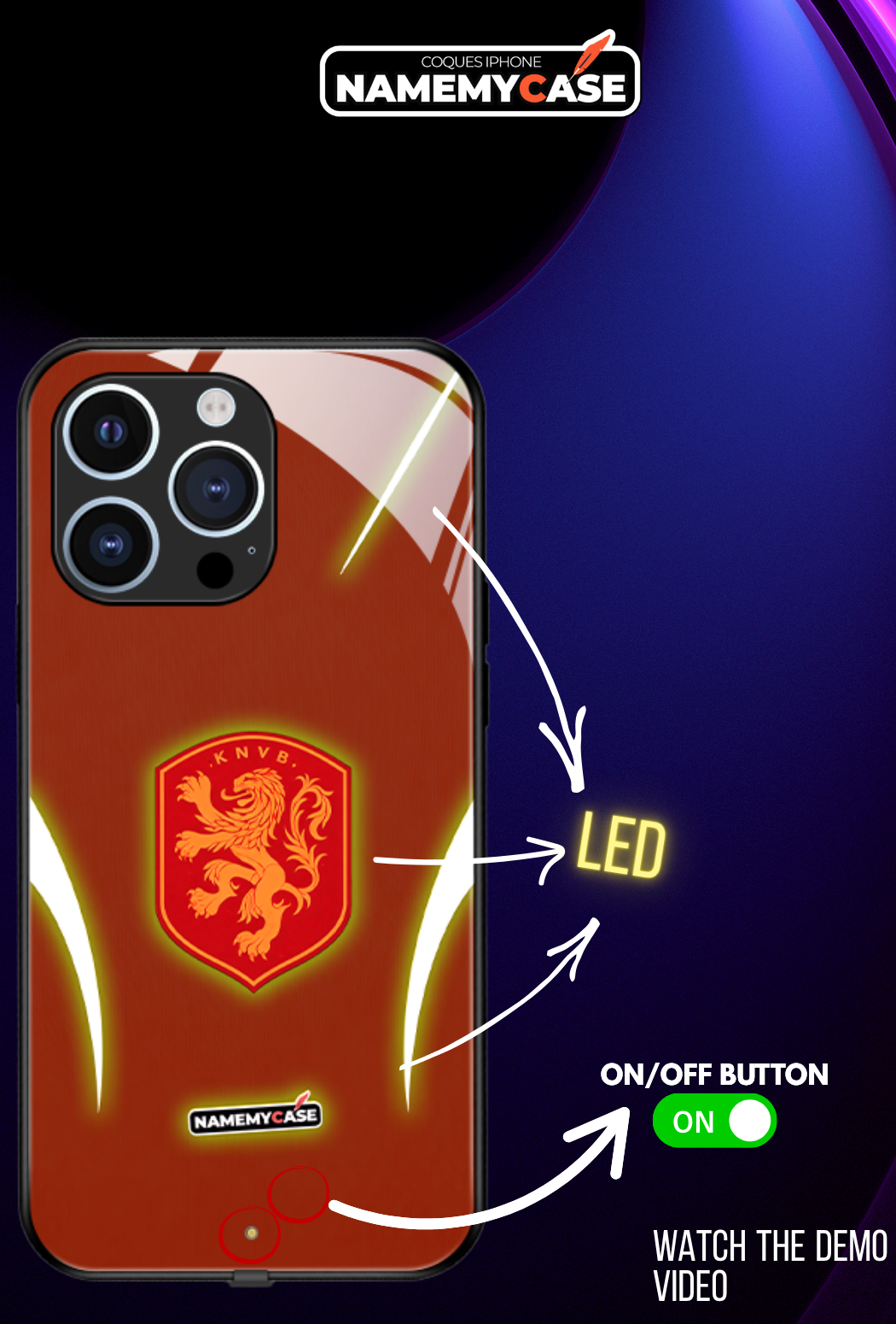 LED Leuchtendes iPhone Case - Omerta Pink