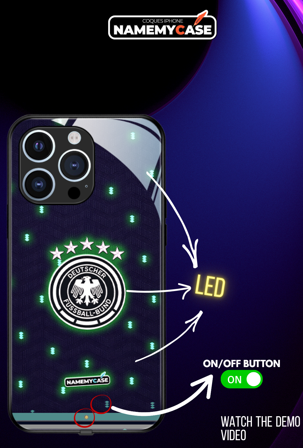 LED Leuchtendes iPhone Case - Omerta Pink