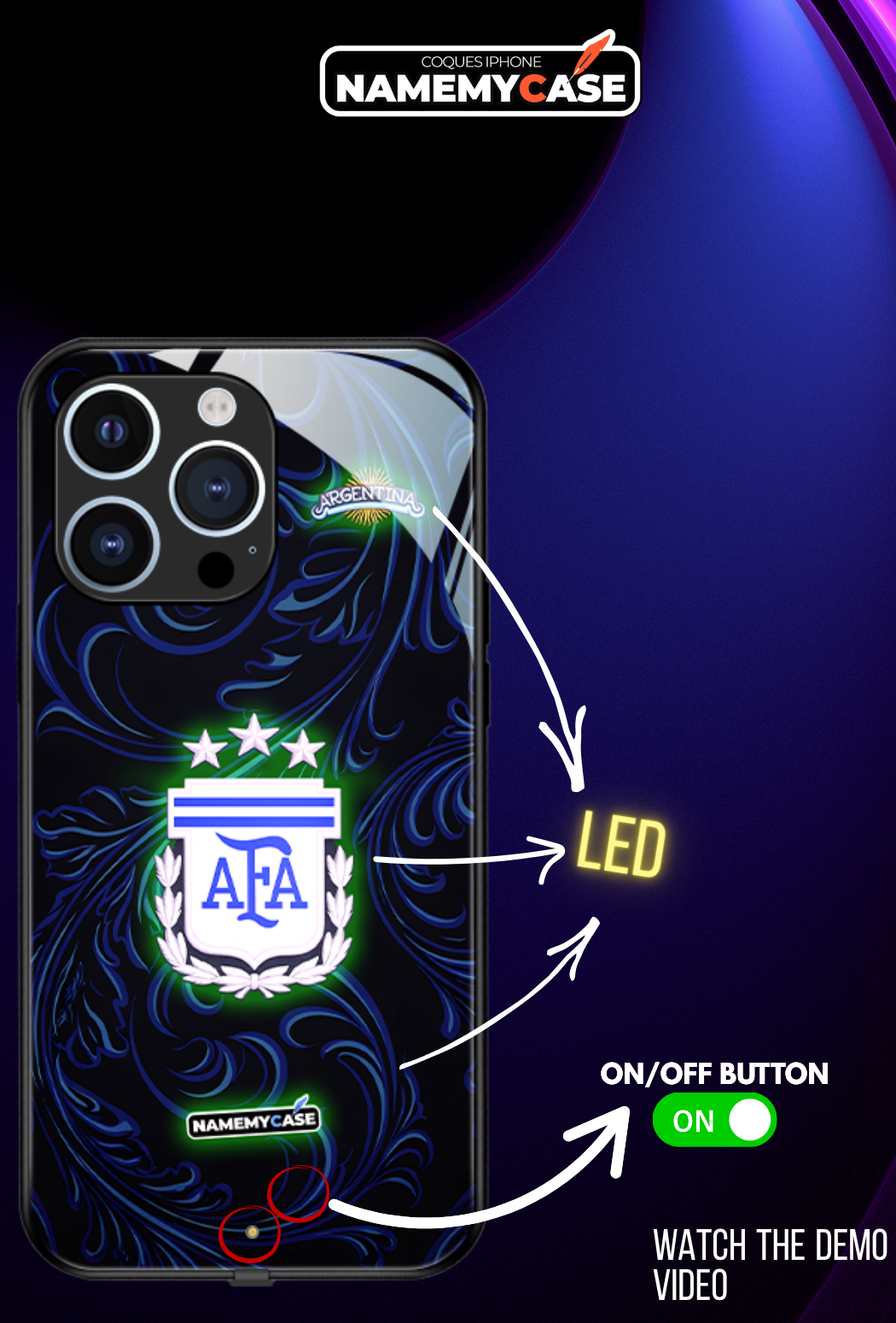 LED Leuchtendes iPhone Case - Omerta Pink