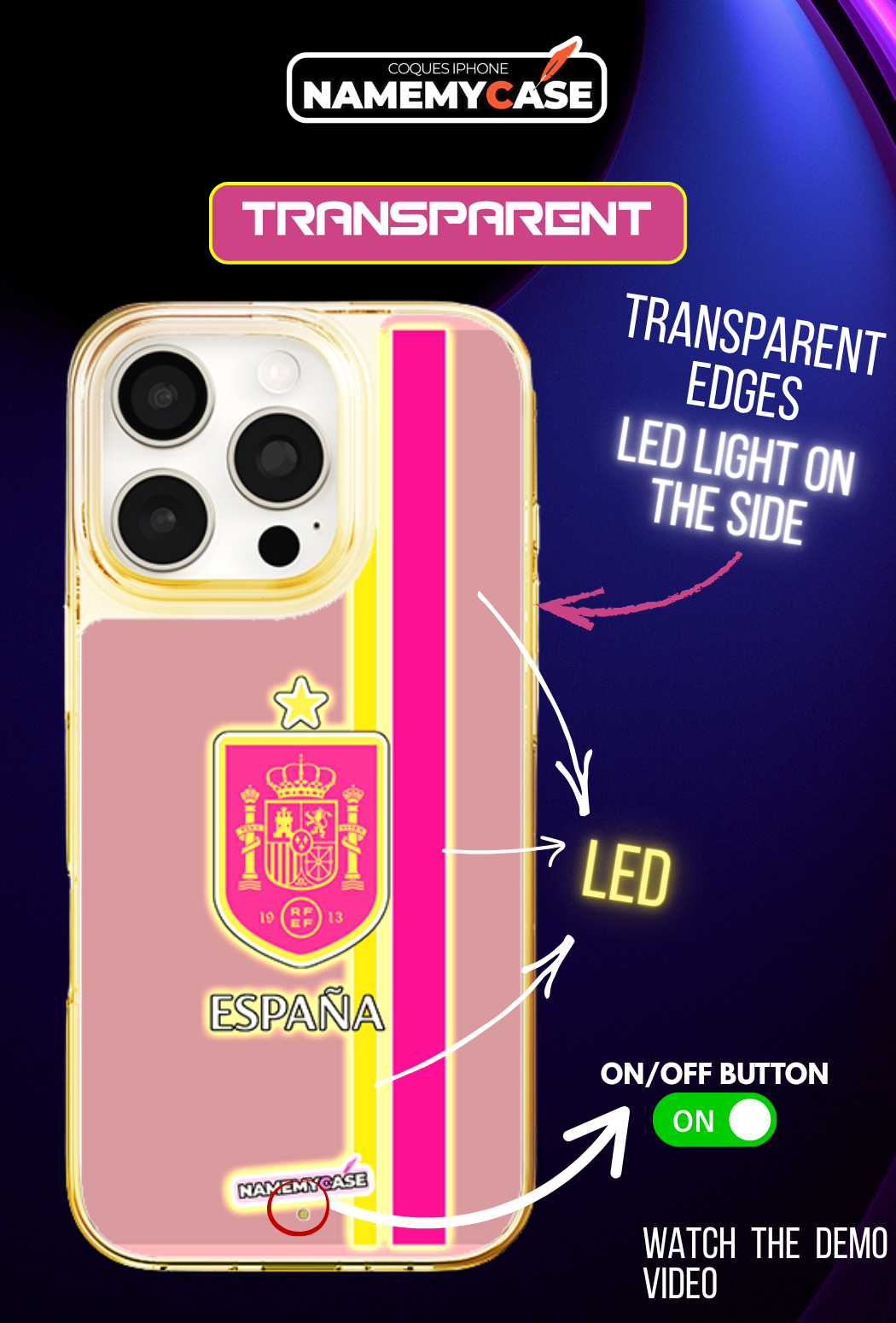 LED Leuchtendes iPhone Case - Spanien