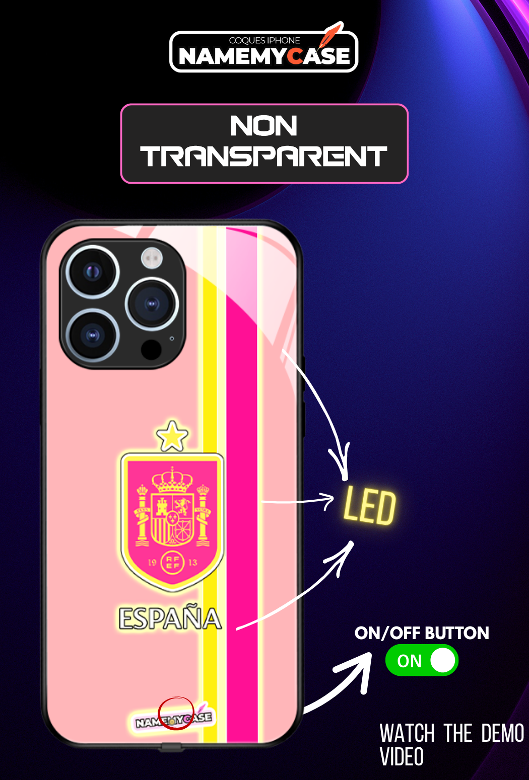 LED Leuchtendes iPhone Case - Spanien