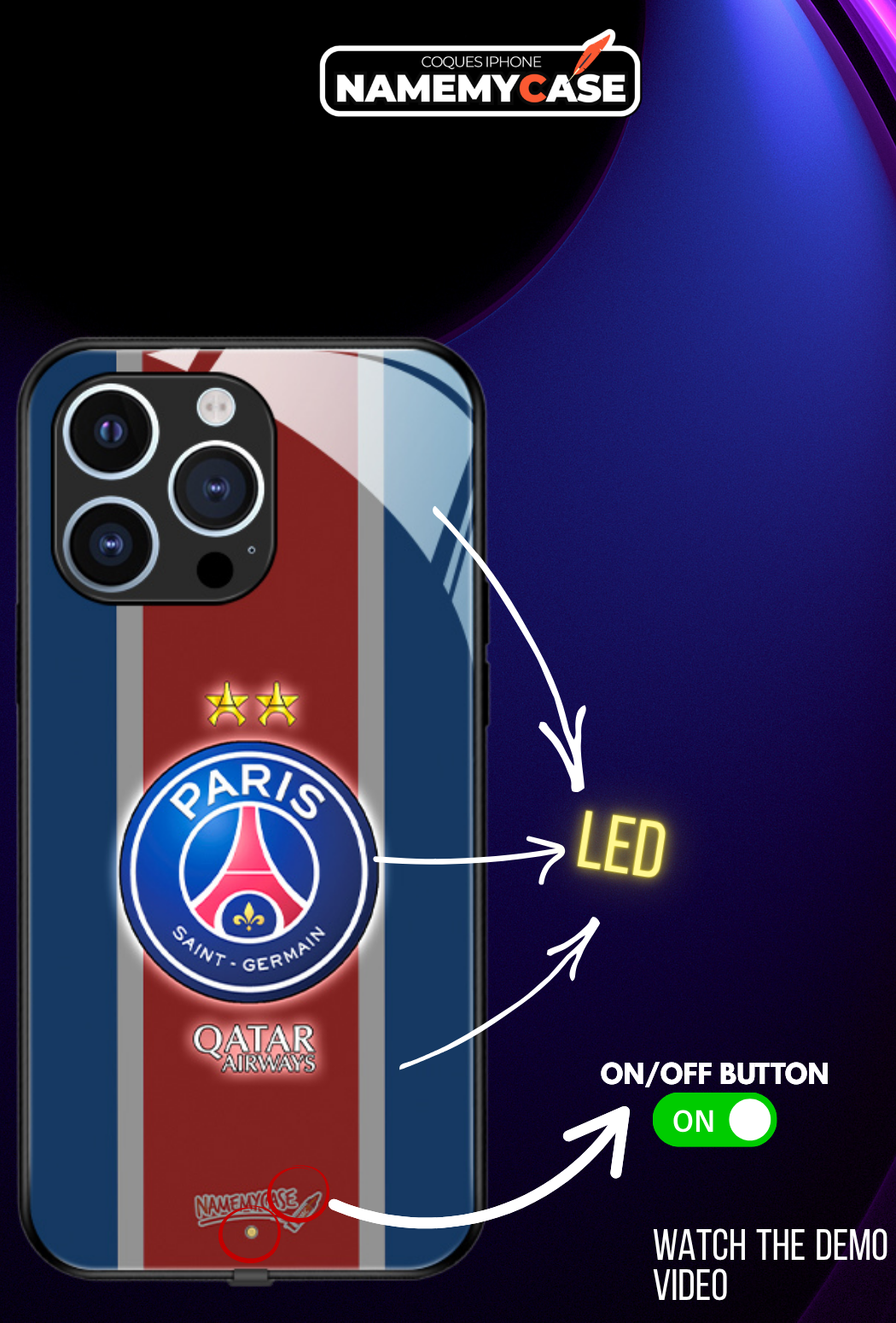LED Leuchtendes iPhone Case - Omerta Pink