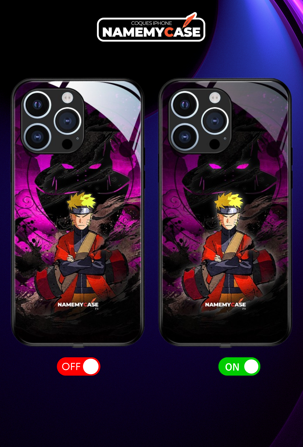 LED Leuchtendes iPhone Case - Kraft | Naruto