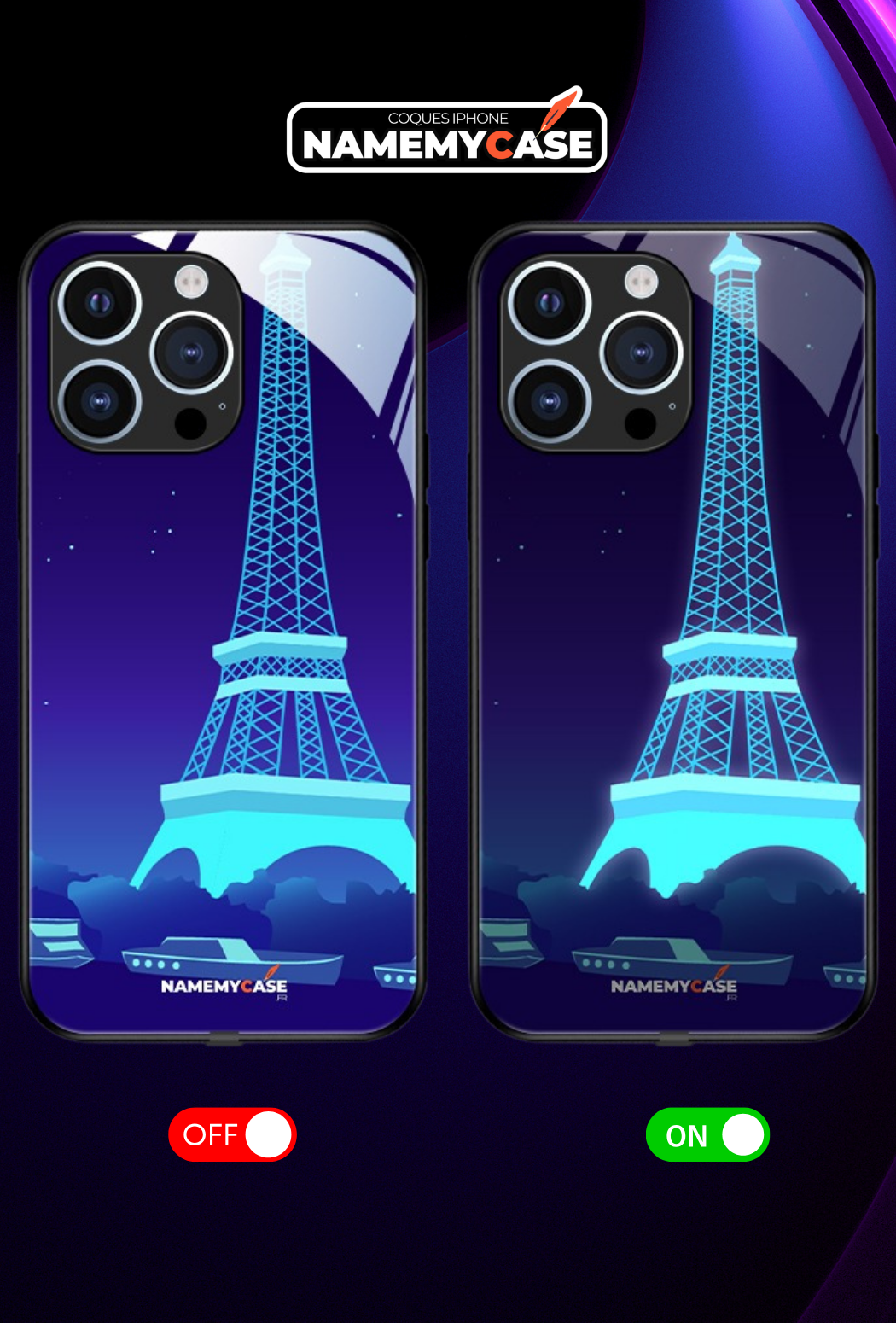 LED Leuchtendes iPhone Case - Eiffelturm