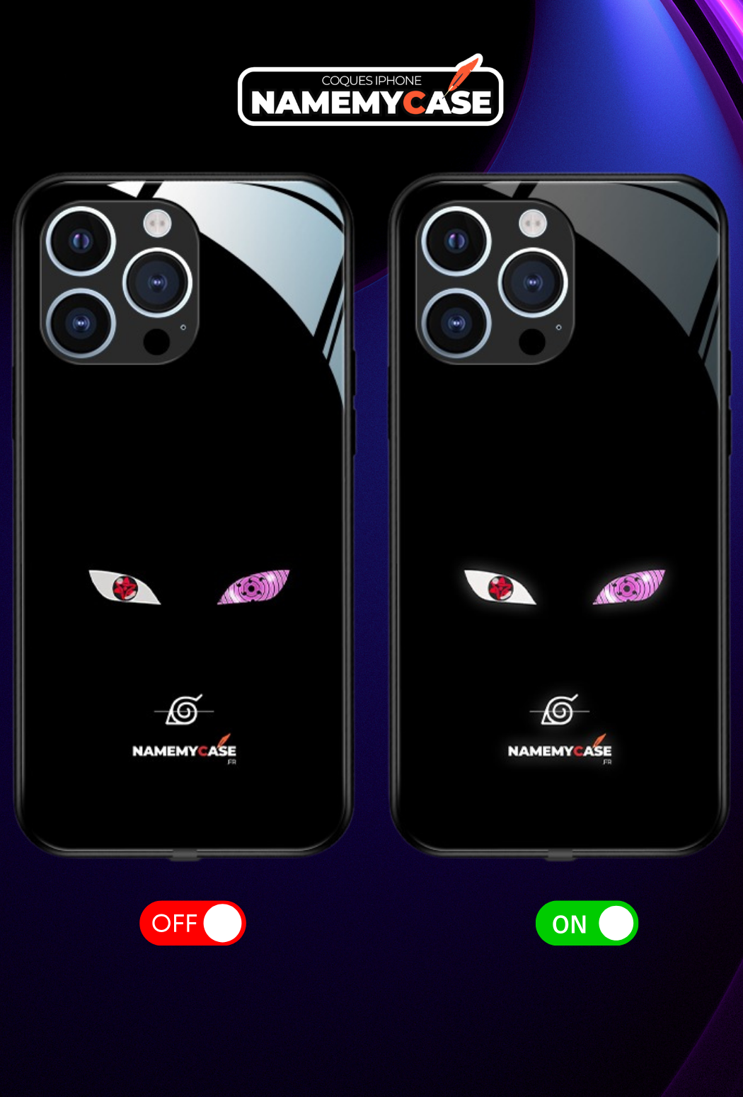 LED Leuchtendes iPhone Case - Lila Augen | Naruto