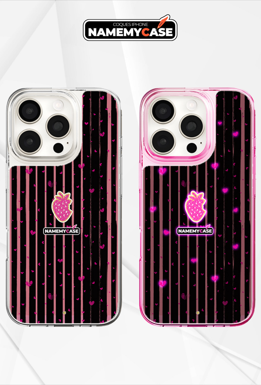 LED Leuchtendes iPhone Case - Erdbeer Liebe