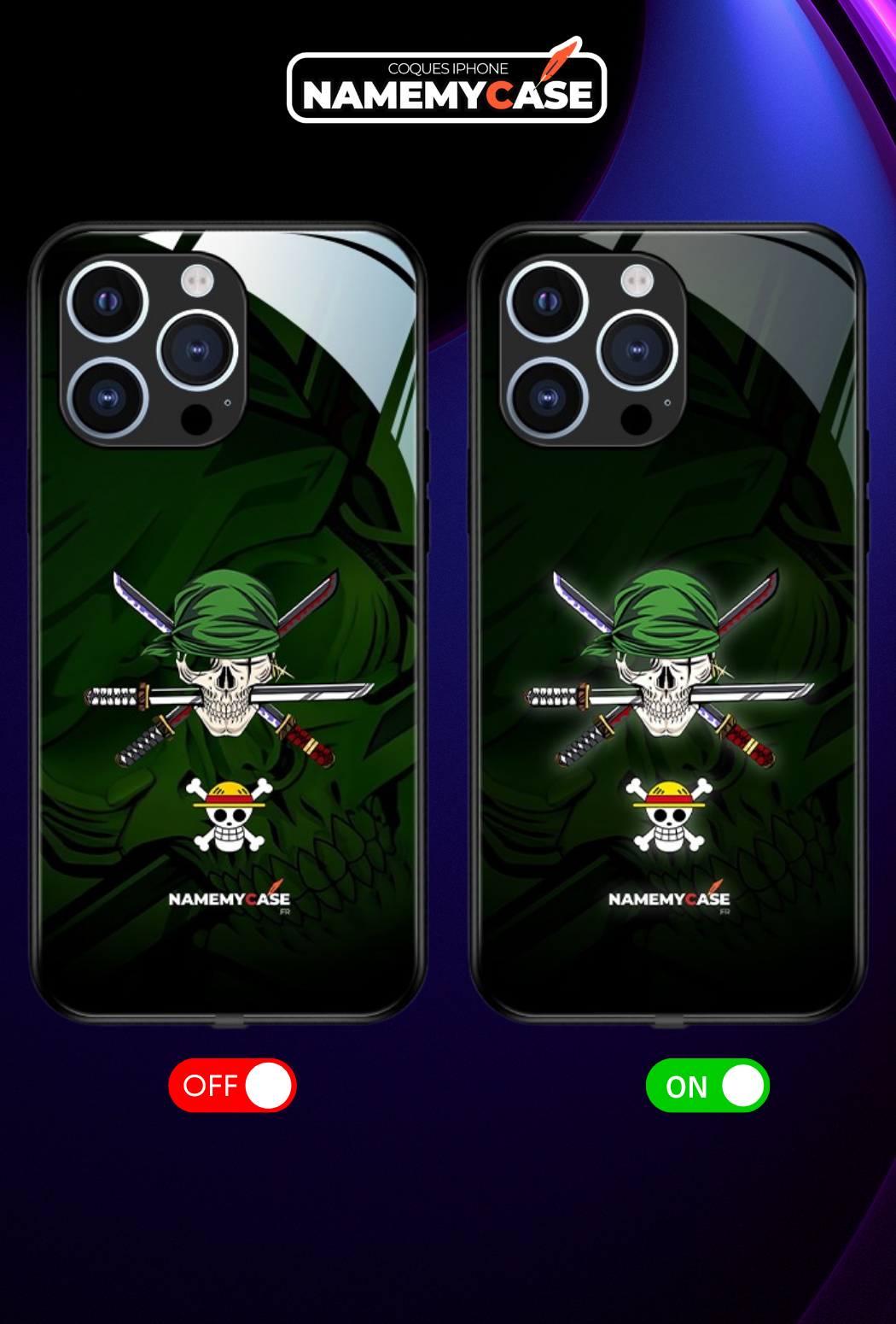 LED Leuchtendes iPhone Case - Roronoa Zoro | One Piece